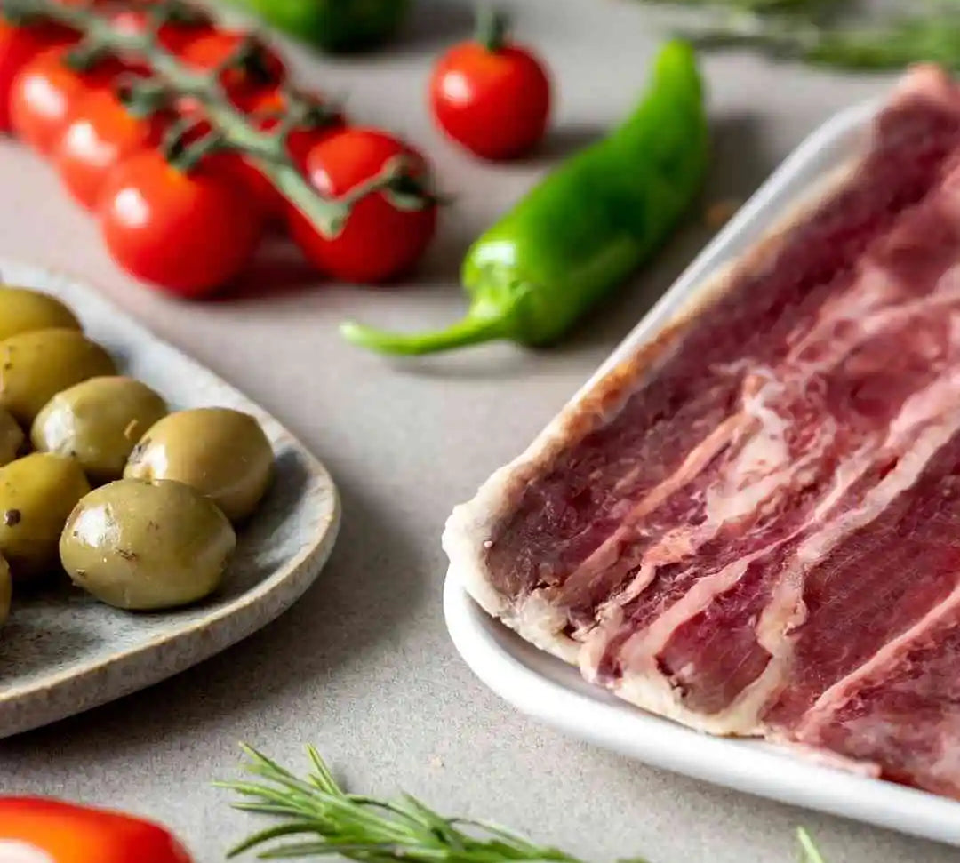 Bacon halal de boeuf frais en tranches | Pancetta halal en tranches