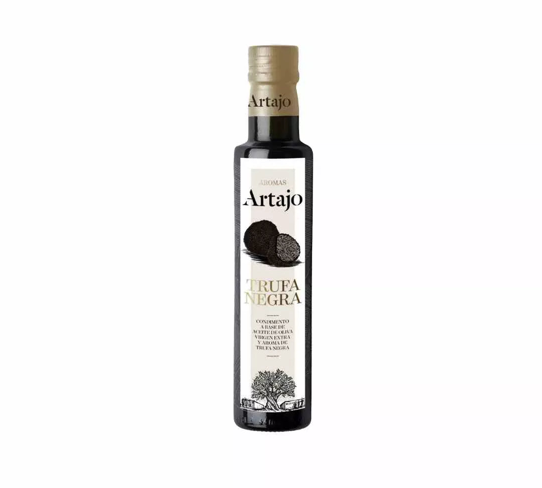 huile de truffe | condiment à base d'huile d'olive vierge extra bio de la variété arroniz et d'arome de truffe noire