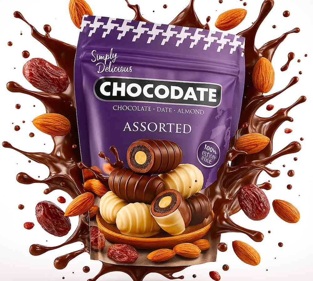 assortiment dattes enrobées au chocolat de dubai