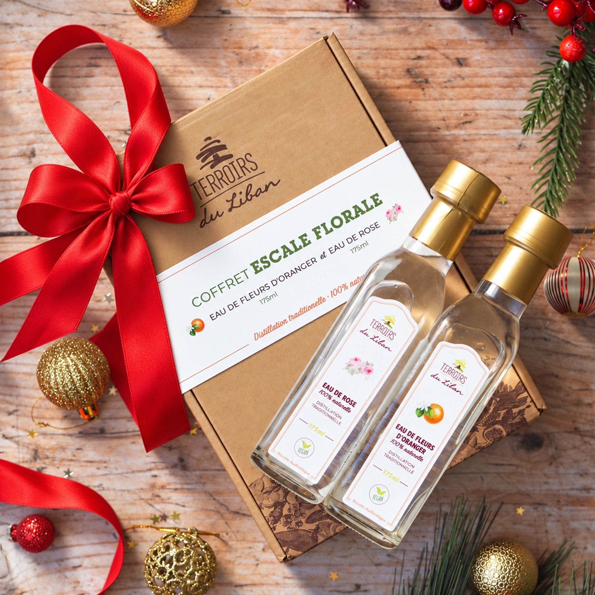Coffret Escale Florale Terroirs du Liban avec eau de rose et eau de fleur d'oranger