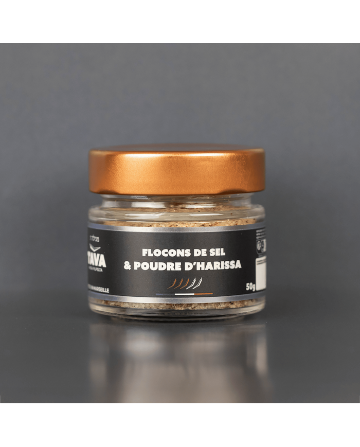 Sel de Maldon à la harissa, condiment de finition épicé