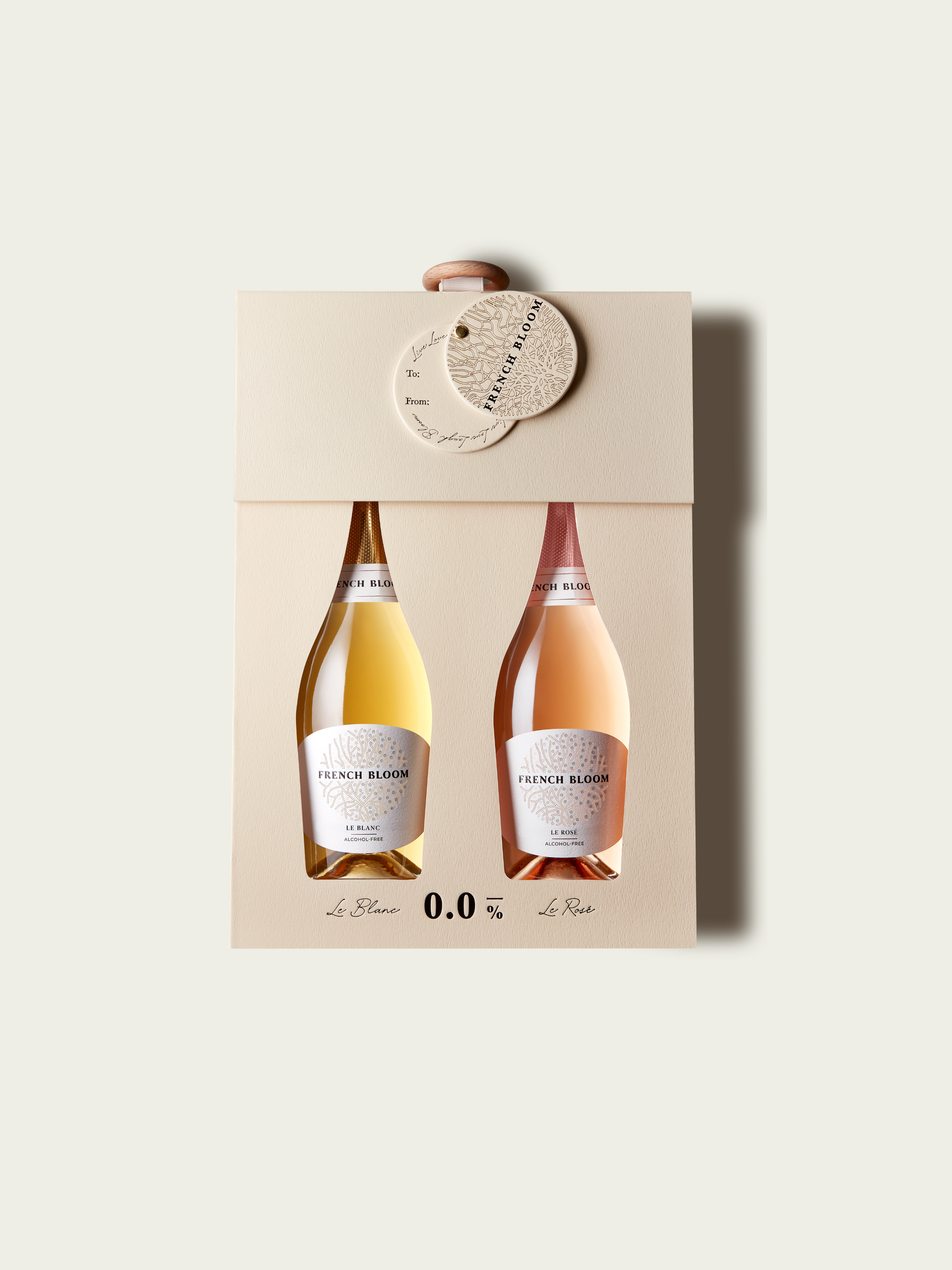 Coffret Baby Bloom Box French Bloom avec deux demi-bouteilles sans alcool Le Blanc et Le Rosé