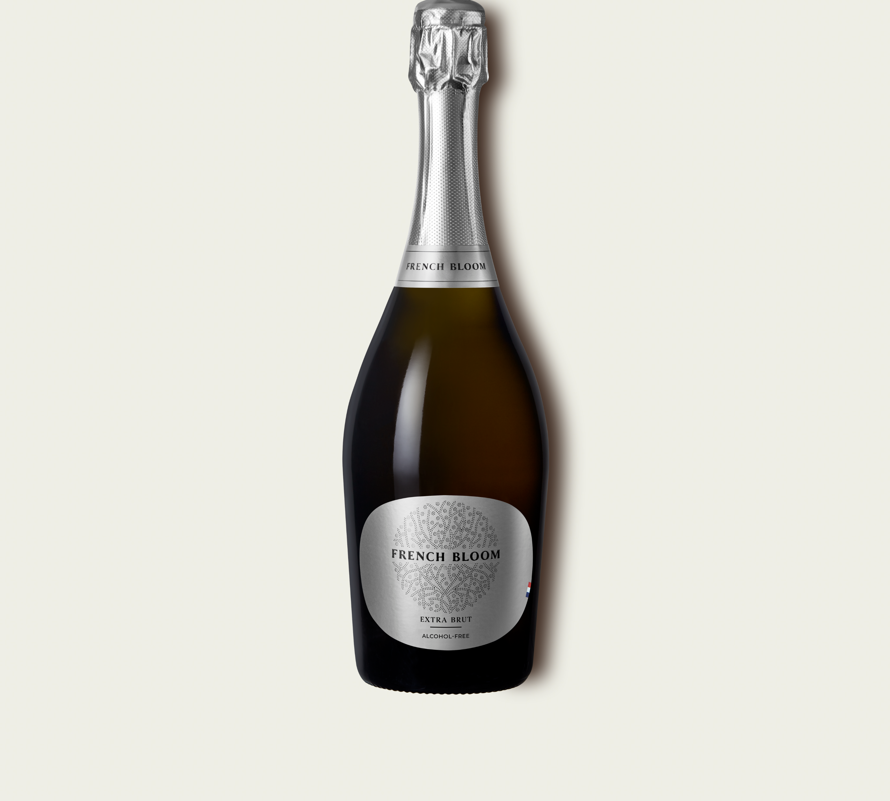 Bouteille de L'Extra Brut French Bloom vin effervescent sans alcool 75 cl