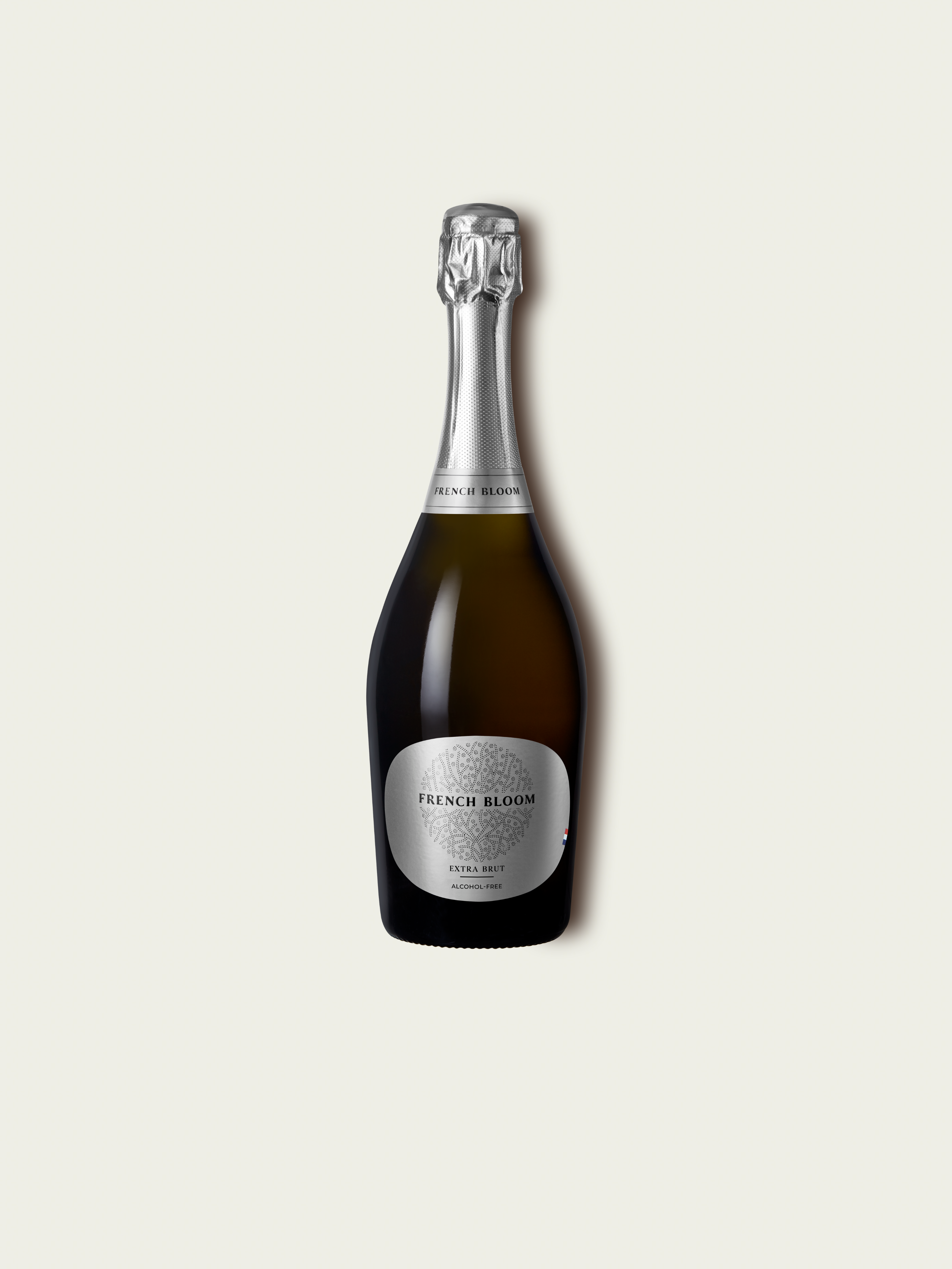 Bouteille de L'Extra Brut French Bloom vin effervescent sans alcool 75 cl