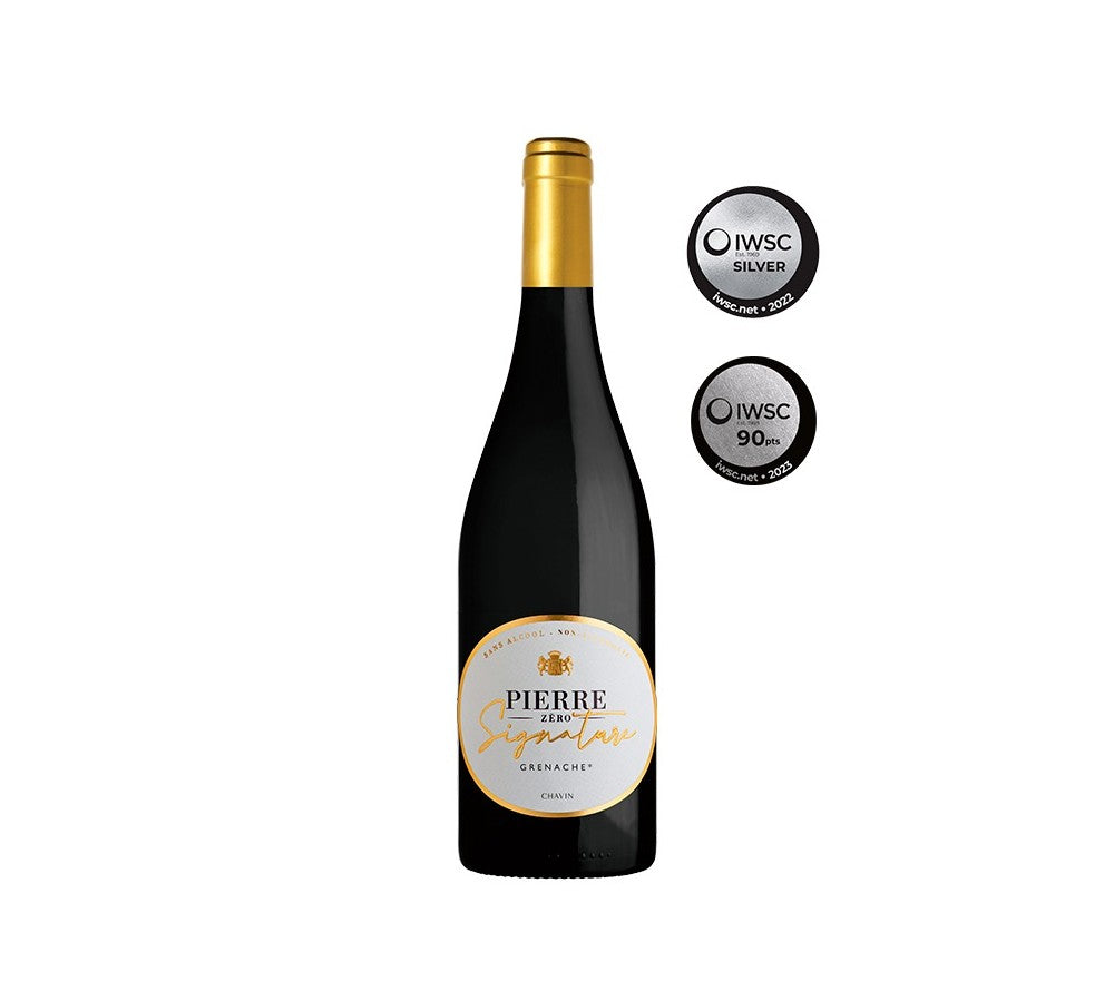 Bouteille de Pierre Zéro Signature grenache rouge sans alcool 75 cl