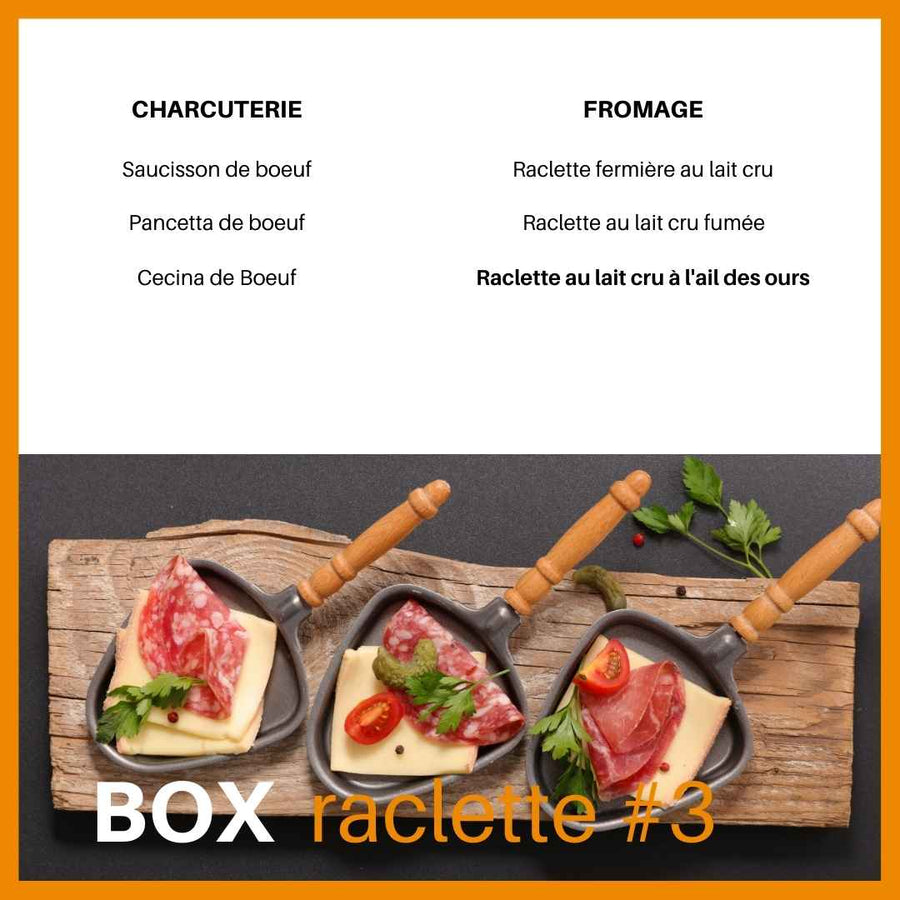 Box raclette halal , fromage au lait cru 