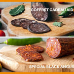 Coffret cadeau Aid composé de saucisson de boeuf black angus et de chorizo black angus