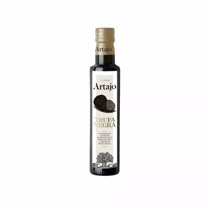 huile de truffe | condiment à base d'huile d'olive vierge extra bio de la variété arroniz et d'arome de truffe noire