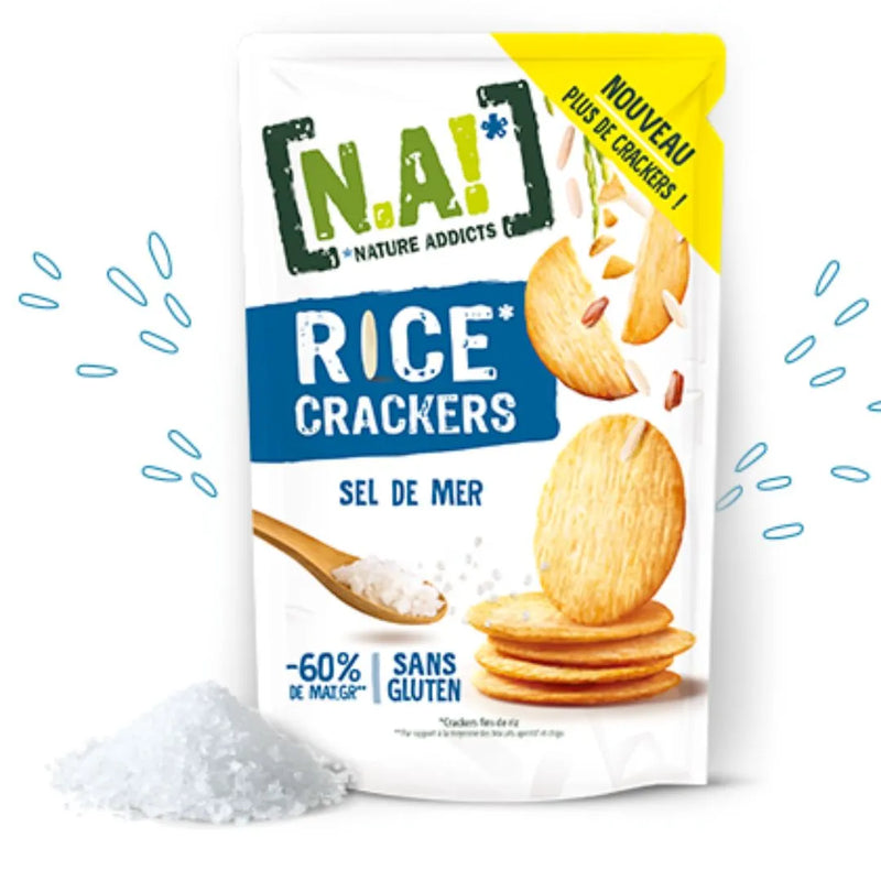 Rice crackers sel de Mer NA! Nature Addicts  | Biscuits apéritif